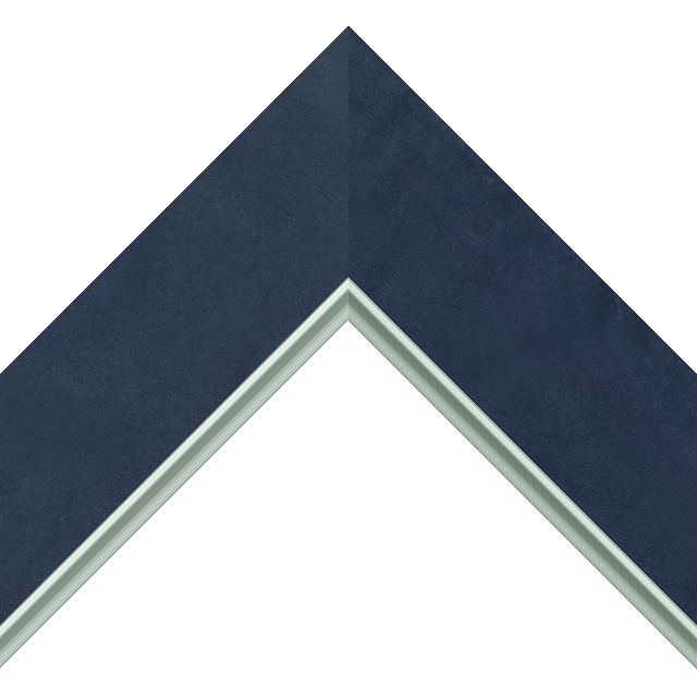 2-1/2″ Navy Suede Flat<br />with Silver Lip Liner Picture Frame Moulding