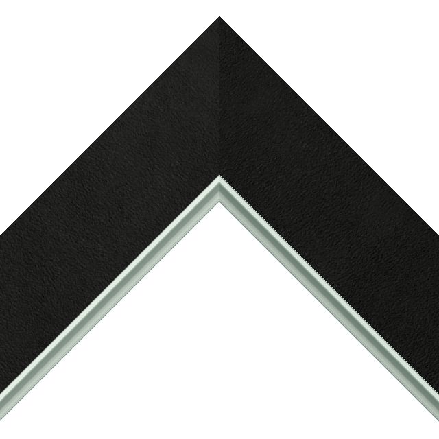 2-1/2″ Black Suede Flat<br />with Silver Lip Liner Picture Frame Moulding
