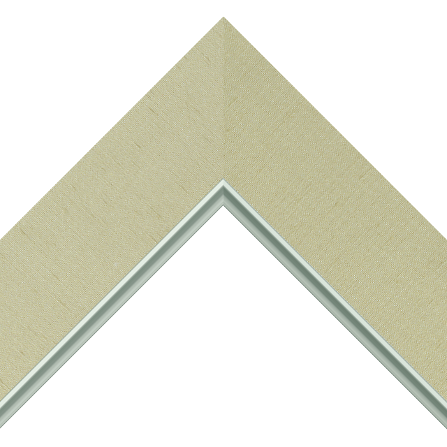 2-1/2″ Ivory Silk Flat<br />with Silver Lip Liner Picture Frame Moulding
