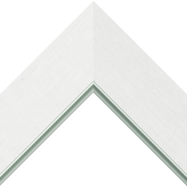 3″ White Linen Flat<br />with Silver Lip Liner Picture Frame Moulding