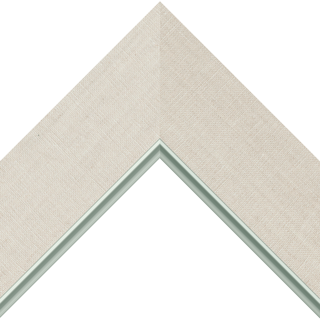 3″ Natural Linen Flat<br />with Silver Lip Liner Picture Frame Moulding
