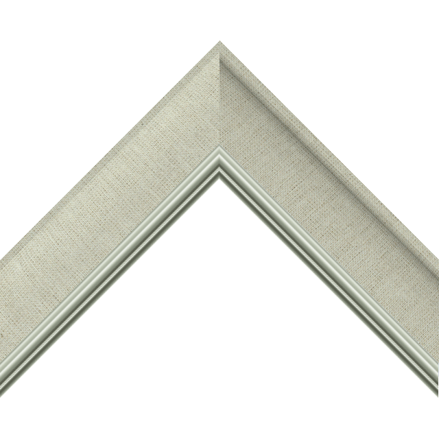 2″ Scoop Brussels Natural Linen Scalloped<br />with Silver Lip Liner Picture Frame Moulding