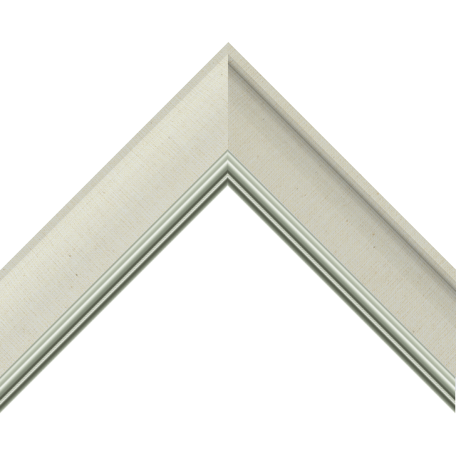 2″ Scoop Brussels Cream Linen Scalloped<br />with Silver Lip Liner Picture Frame Moulding