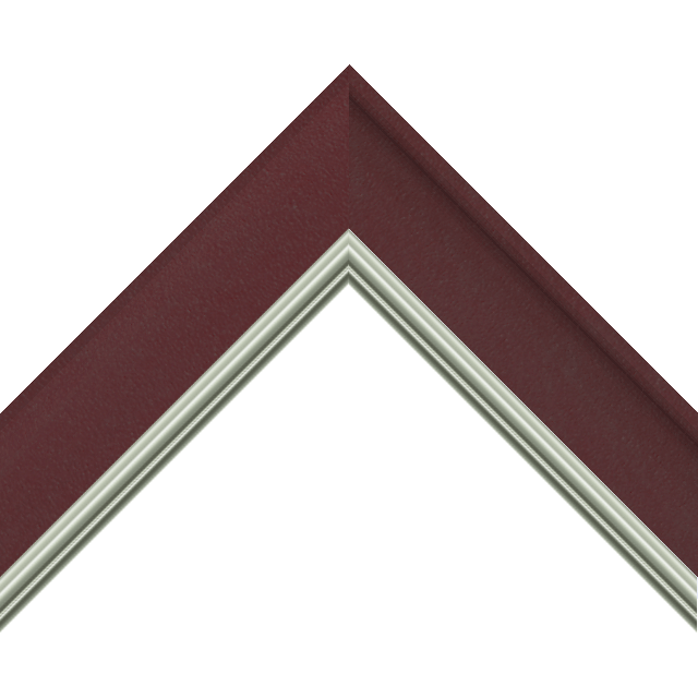 2″ Scoop Claret Suede Scalloped<br />with Silver Lip Liner Picture Frame Moulding