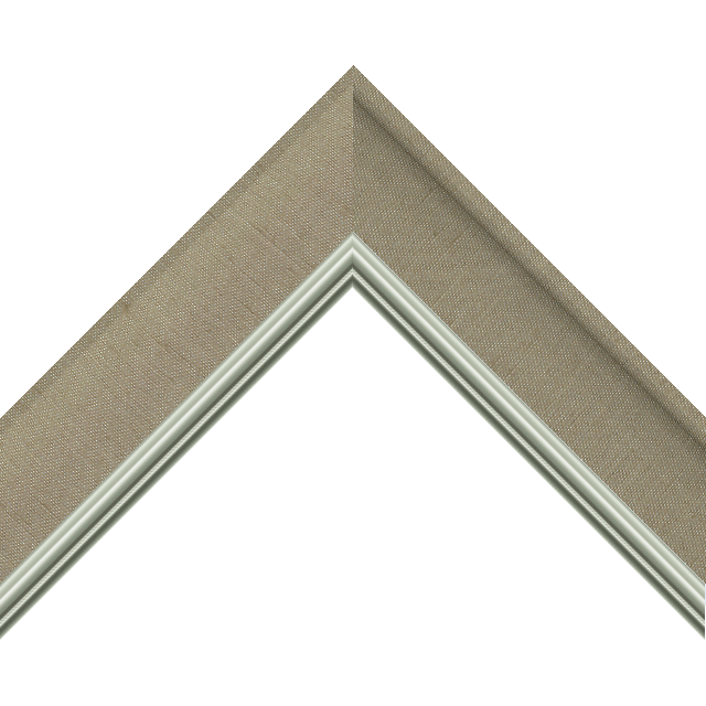 2″ Scoop Khaki Silk Scalloped<br />with Silver Lip Liner Picture Frame Moulding