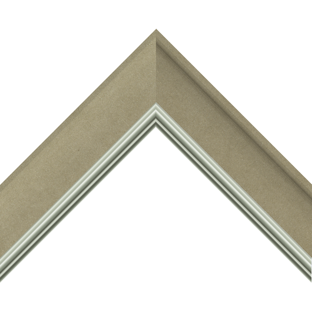 2″ Scoop Ultra Taupe Suede Scalloped<br />with Silver Lip Liner Picture Frame Moulding