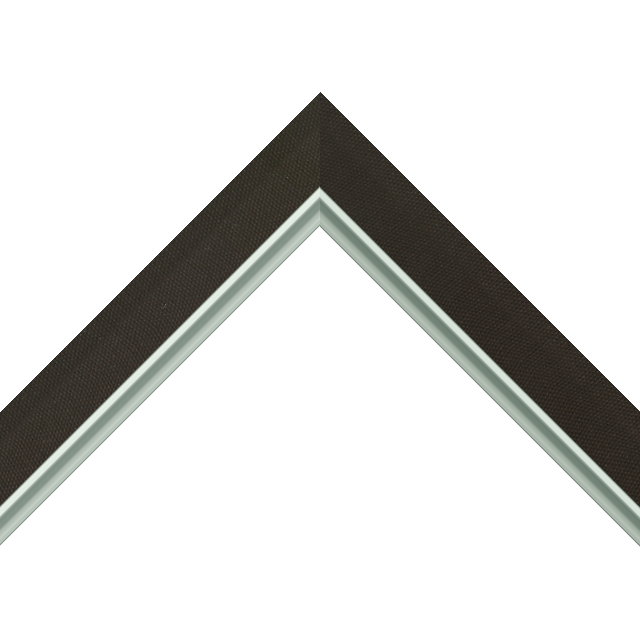 1-1/4″ Black Linen Bevel<br />with Silver Lip Liner Picture Frame Moulding