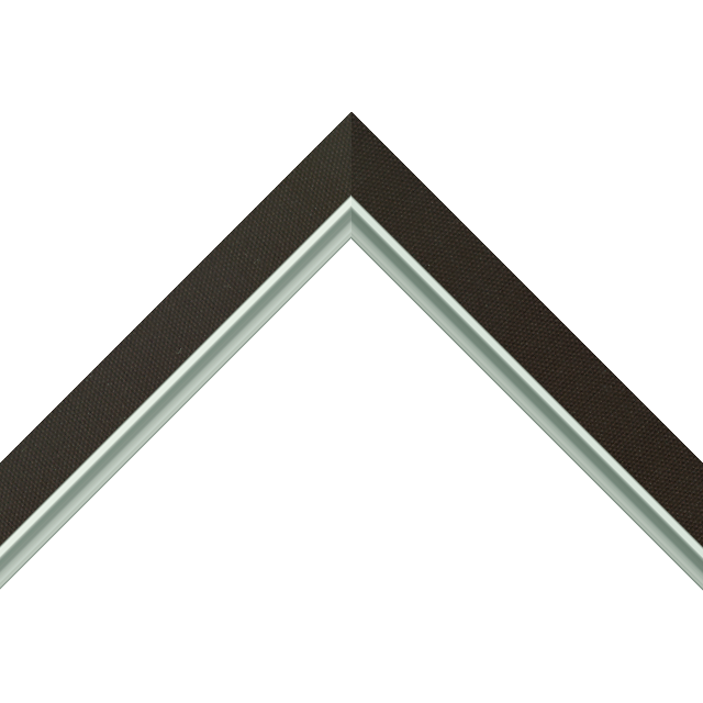 1″ Black Linen Flat<br />with Silver Lip Liner Picture Frame Moulding