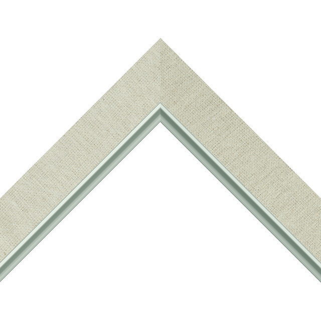 1-1/2″ Brussels Natural Linen Flat<br />with Silver Lip Liner Picture Frame Moulding