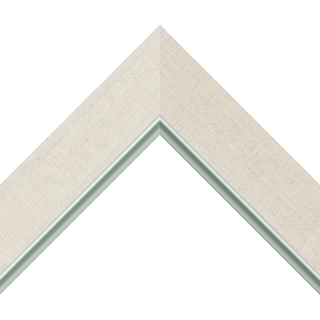 2″ Natural Linen Flat<br />with Silver Lip Liner Picture Frame Moulding
