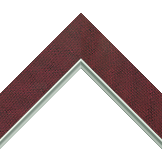 2″ Wine Silk Flat<br />with Silver Lip Liner Picture Frame Moulding