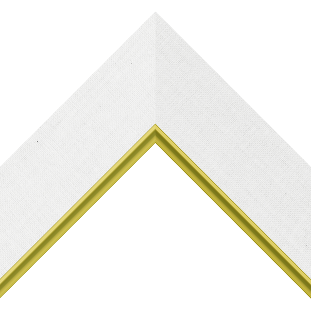 2″ White Linen Flat with Gold Scoop Lip