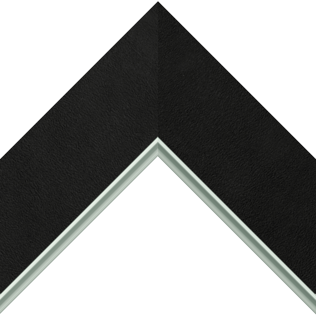 3″ Black Suede Flat<br />with Silver Lip Liner Picture Frame Moulding