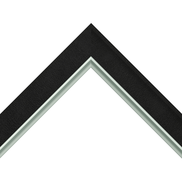 1-1/2″ Black Suede Scoop<br />with Silver Lip Liner Picture Frame Moulding