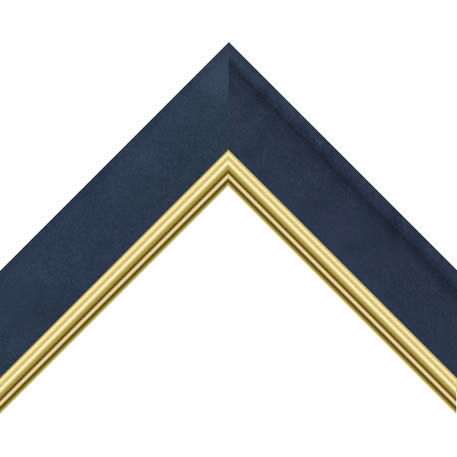 2″ Navy Suede Scoop with Gold Scalloped Lip