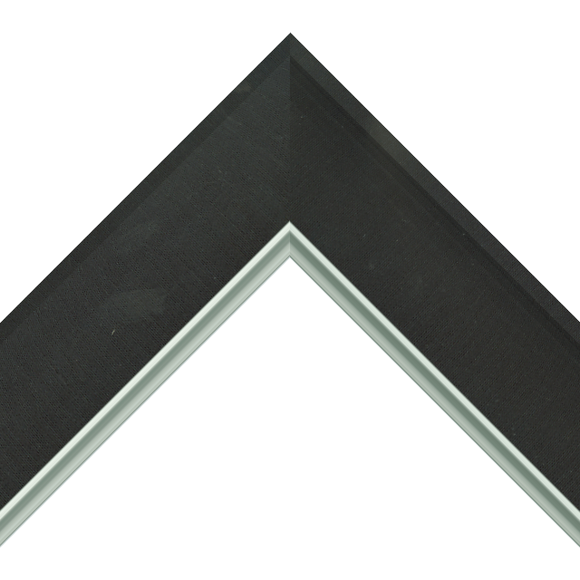 2-1/2″ Black Silk Scoop<br />with Silver Lip Liner Picture Frame Moulding